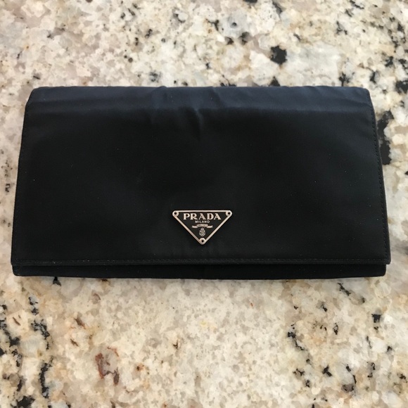 Prada Handbags - Prada Nylon and Leather Bifold Wallet
